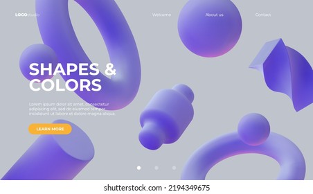 3D background with matt violet shapes. Eps10 vector.