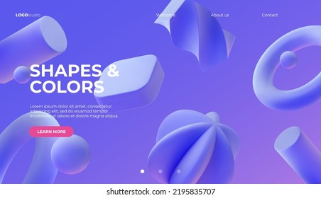 3D background with matt violet shapes. Eps10 vector. - Shutterstock ID 2195835707