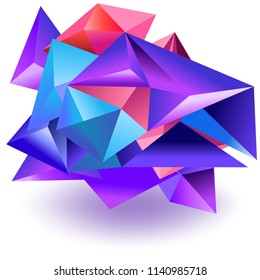 3D background of multi-colored triangular pyramids