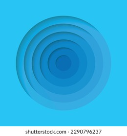Fondo 3D con agujeros redondos de papel cortado azul. Diseño de diseño realista para presentación, volante, afiche, banner, tarjeta de visita. Ilustración vectorial geométrica.