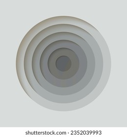 3D background with paper cut light and dark grey colours round holes. Realistic design layout for presentation, flyer, poster, banner, business card. Geometric vector illustration.