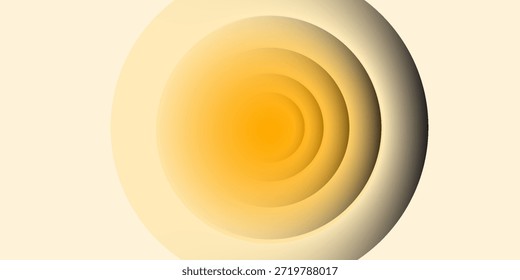 3D background with paper cut light and dark yellow colours round holes. Realistic design layout for presentation, flyer, poster, banner, business card. 