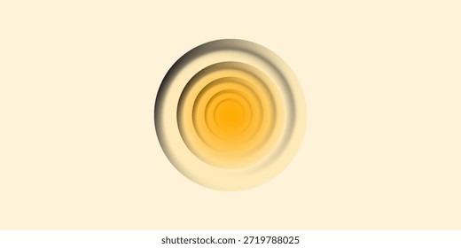3D background with paper cut light and dark yellow colours round holes. Realistic design layout for presentation, flyer, poster, banner, business card. 