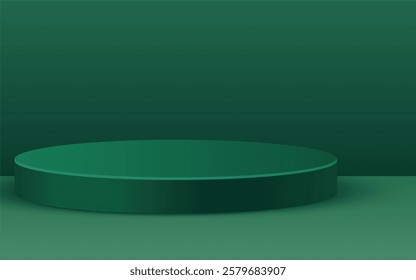 3d background platform with green modern. Background vector 3d rendering . stand show cosmetic product. Stage showcase 3d podium studio platform -3d illustration