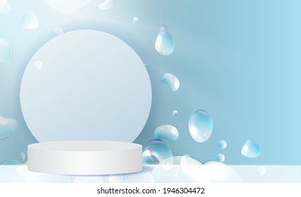 3d Background podium cylinder to show cosmetic product template. Vector Illustration EPS10