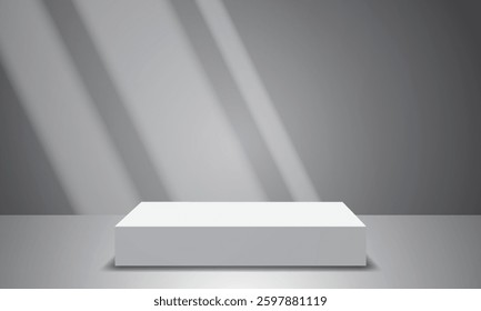3d background product display stage with geometric platform. Stand for displaying cosmetic products. Display stage on studio pedestal