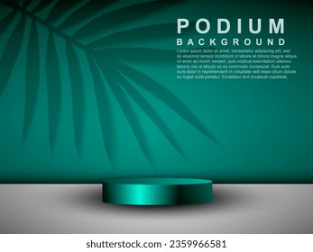3d background product showing podium scene with leaves. vector rendering of 3d background with podium. stand to show cosmetic products.