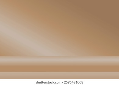 3d background products display Beige scene with platform. Minimal 3d shelf. Room in the 3d. Beige Background,Studio Wall Room with Shadow. Abstract brown background. Empty room with spotlight effect.