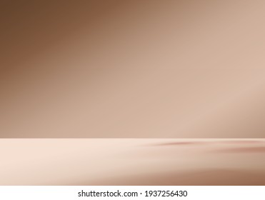 Los productos de fondo 3d muestran una escena marrón con plataforma geométrica  representación 3d del vector de fondo con podio  se puede mostrar productos cosméticos  Escaparate en un estudio peatonal de color beige
