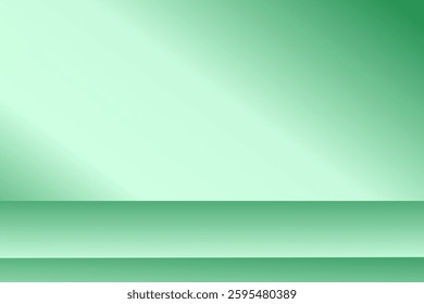 3d background products display jade green scene with platform. Minimal 3d shelf. Room in the 3d. green Background,Studio Wall Room. Abstract green background. Empty room with spotlight effect.