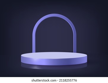 3d background products display podium scene with leaf geometric platform. background vector 3d rendering with podium. stand to show cosmetic products. Stage showcase on pedestal display purple studio