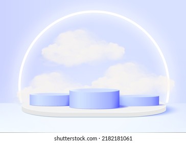 3d background products display podium scene with geometric platform stand to show cosmetic products. Stage showcase on pedestal display studio