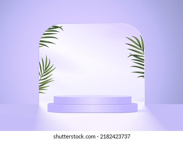 3d background products display podium scene with geometric platform stand to show cosmetic products. Stage showcase on pedestal display studio