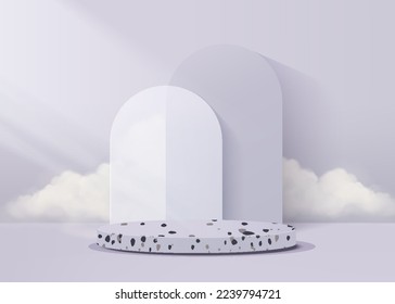 3d background products display podium scene with geometric platform stand to show cosmetic products. Stage showcase on pedestal display studio