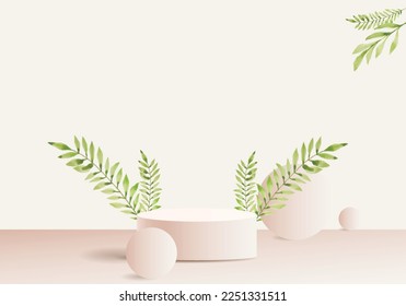 Los productos de fondo 3d muestran la escena del podio con plataforma geométrica. representación 3d del vector de fondo con podio. se puede mostrar productos cosméticos. Muestra de escenario en el estudio peatonal de pantalla rosa