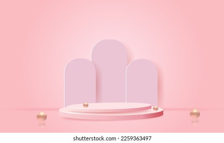 3d background products display podium scene with geometric platform