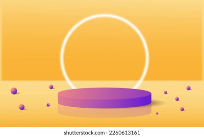 3d background products display podium scene with geometric platform stand to show cosmetic products. Stage showcase on pedestal display studio