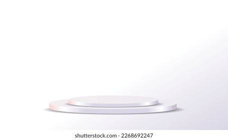 3 quinquies productos de fondo muestran podio. representación 3d del vector de fondo con podio. se puede mostrar productos cosméticos. Escenario de exhibición en pantalla de peatones estudio blanco