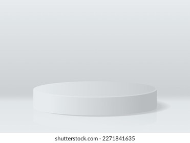 3d background products display podium. background vector 3d rendering with podium. stand to show cosmetic product on podium 3d. Stage showcase on pedestal display beige background studio