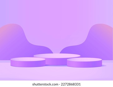 3d background products display podium scene with geometric platform stand to show cosmetic products. Stage showcase on pedestal display studio