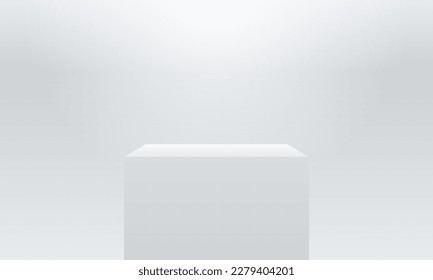 3d background products display podium. background vector 3d rendering with podium. stand to show cosmetic product on podium 3d. Stage showcase on pedestal display white background studio