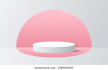 3D-Hintergrundprodukte zeigen ein Podium. Hintergrund, Vektorgrafik 3D mit Podium. stehen, um kosmetisches Mittel auf Podium 3d zu zeigen. Studioaufnahme auf dem Sockel, beiger Hintergrund
