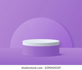 3 quinquies productos de fondo muestran podio. representación 3d del vector de fondo con podio. se presenta producto cosmético en el podio 3d. Muestra de escenario en el estudio de fondo púrpura de pantalla peatonal