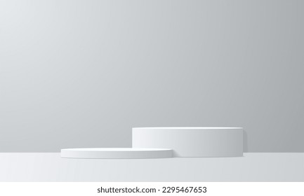 3 quinquies productos de fondo muestran podio. representación 3d del vector de fondo con podio. se presenta producto cosmético en el podio 3d. Muestra de escenario en el estudio de fondo peatonal de color beige