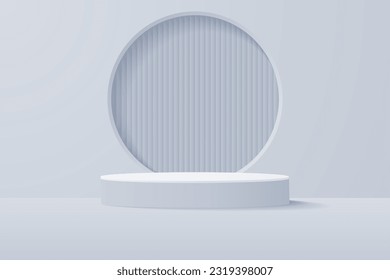 3d background products display podium. background vector 3d rendering with podium. stand to show cosmetic product on podium 3d. Stage showcase on pedestal display beige background studio