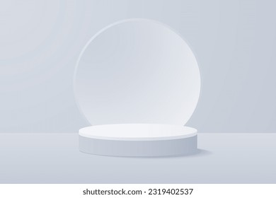 3d background products display podium. background vector 3d rendering with podium. stand to show cosmetic product on podium 3d. Stage showcase on pedestal display white background studio