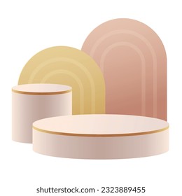 3d background products display podium. background vector 3d rendering with podium. stand to show products. Stage showcase on pedestal display