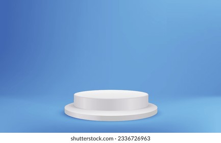 3D-Hintergrundprodukte zeigen Podiumszene mit geometrischer Plattform. weißer Hintergrund, Vektorgrafik 3D mit Podium. zeigen Kosmetikprodukte. Studioaufnahme auf dem Sockel