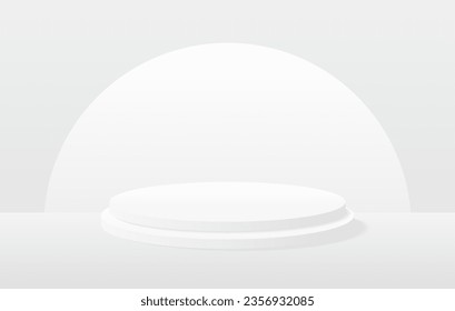 3d background products display podium. background vector 3d rendering with podium. stand to show cosmetic product on podium 3d. Stage showcase on pedestal display beige background studio