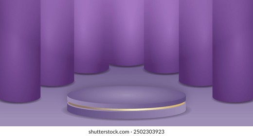 3d background products display podium with platform. stand to show cosmetic product on podium 3d. Stage showcase on pedestal display background studio