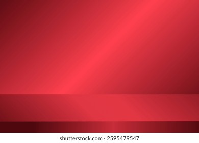 3d background products display red scene with platform. Minimal 3d shelf. Room in the 3d. Scarlet red Background,Studio Wall Room. Abstract red background. Empty room with spotlight effect.