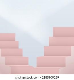 3d background products minimal podium scene with steps.