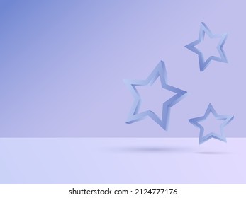 3d background products minimal scene with lavender stars 3d. display background vector 3d rendering with stars. place for products 3d and text. Stage showcase on pedestal studio lavender