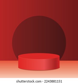 3d background products Red podium, Product Prodium, Stand product, valentine, Chinese new year