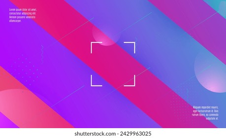 3D-Hintergrund. In: Round Music Frame. Blaue moderne Illustration. In: Summer Screen. Kurvenverlaufselemente. UX des Unternehmens. Retro-Zielseite. Lila 3D-Hintergrund