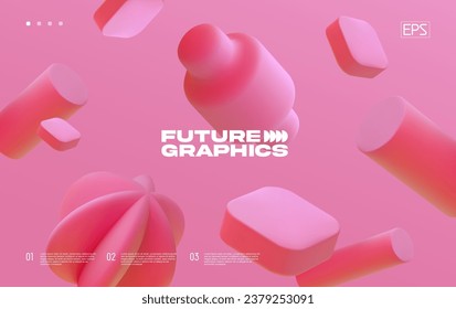 3D background with simple geometric shapes. Eps10 vector.