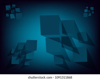 3d background square black blue blank background - Vector Design Concept black blue