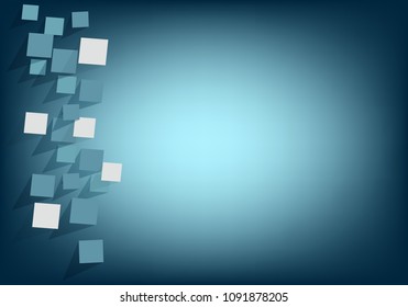 3d background square black blue white blank background - Vector Design Concept 