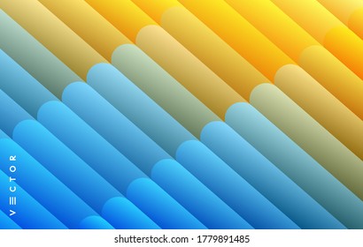 3D background striped symmetric lines. Abstract background with dynamic effect. Creative design poster with vibrant gradients. Vector Illustration for advertising, marketing or presentation. 
