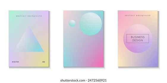 3d Background. Texture Minimal Shape. Cyberpunk Space Collection. Holographic Design. Memphis Banner. Digital Elements. Blue Grainy Triangle Set. Pink 3d Background