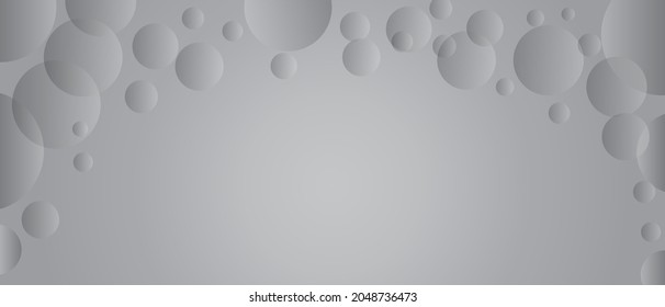 3D-Hintergrund mit volumetrischen Bälle, um ein Cover in einem modischen Stil zu erstellen. Graue Textur von geomertrischen Formen mit Platz für Text.