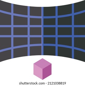 3d Background1 Icon, Augmented Reality Sign and Symbols.