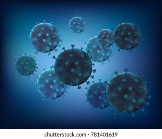 3D Bacteria virus cell background. Vector illustration. Eps 10.