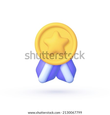 3d badge quality for celebration design. 3d vector illustration. Premium quality label. Vector illustration design. Winner certificate.
