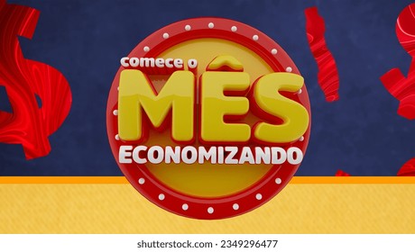 3d badge ''start the month saving''