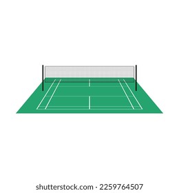 3d badminton court isolated vector graphics